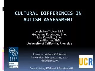 Cultural Differences in Autism Assessment