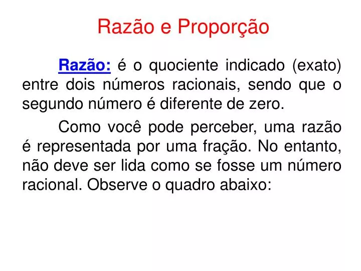 BB, Razão e Proporção