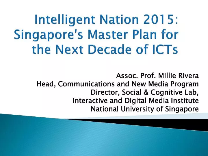 intelligent nation 2015 singapore s master plan for the next decade of icts