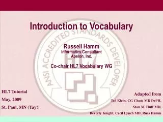 Introduction to Vocabulary
