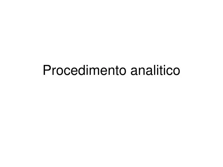 procedimento analitico