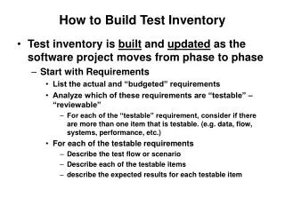 How to Build Test Inventory