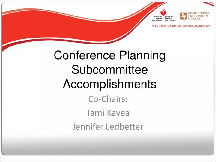 conference planning subcommittee accomplishments