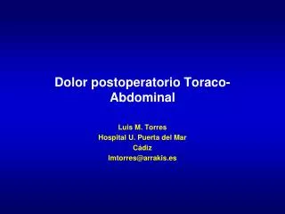 dolor postoperatorio toraco abdominal