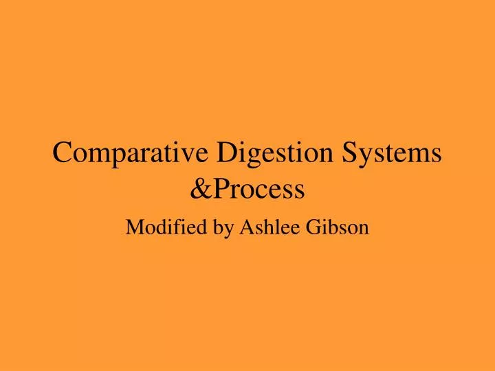 comparative digestion systems process