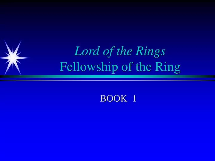 DOWNLOAD [PDF]> The Fellowship of The Ring: Book One, The Ring