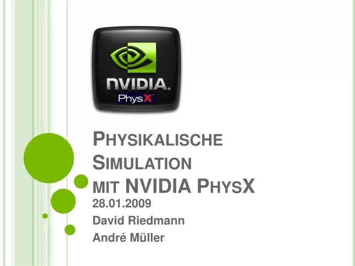physikalische simulation mit nvidia physx