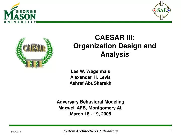 caesar iii organization design and analysis