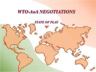 WTO-AoA NEGOTIATIONS STATE OF PLAY