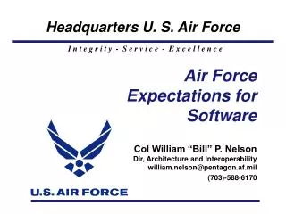 Air Force Expectations for Software