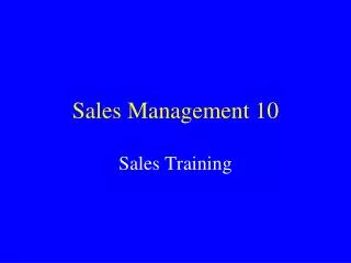 Sales Management 10