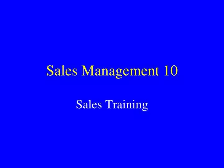 sales management 10