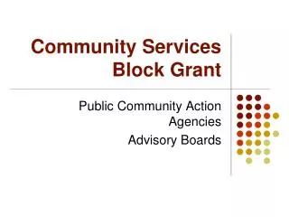 Community Services Block Grant
