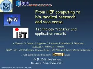 From HEP computing to bio-medical research and vice versa Technology transfer and application results