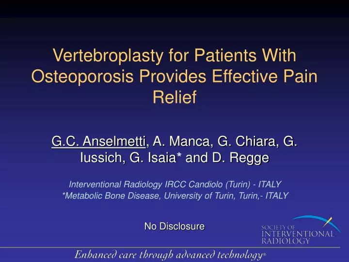 vertebroplasty for patients with osteoporosis provides effective pain relief