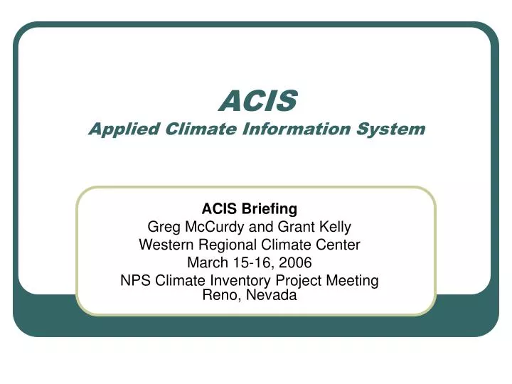 acis applied climate information system