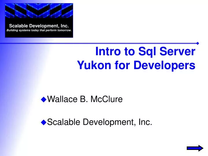 intro to sql server yukon for developers