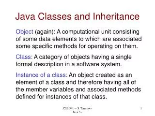Java Classes and Inheritance