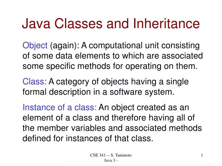 java classes and inheritance