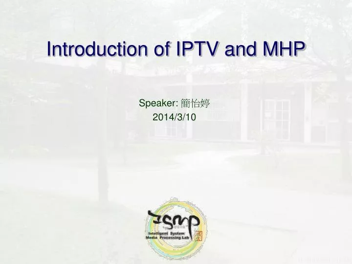 introduction of iptv and mhp
