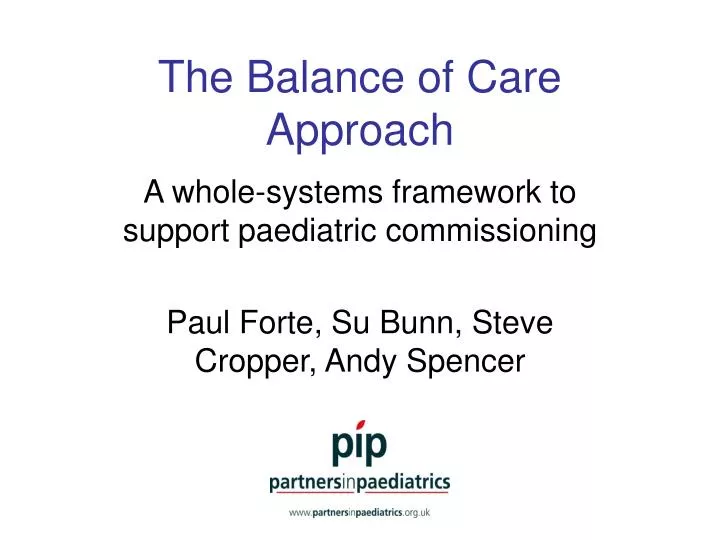 the balance of care approach