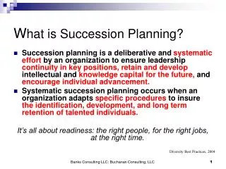 W hat is Succession Planning?