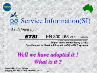 Service Information(SI)