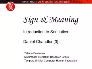 Sign &amp; Meaning Introduction to Semiotics Daniel Chandler [3]
