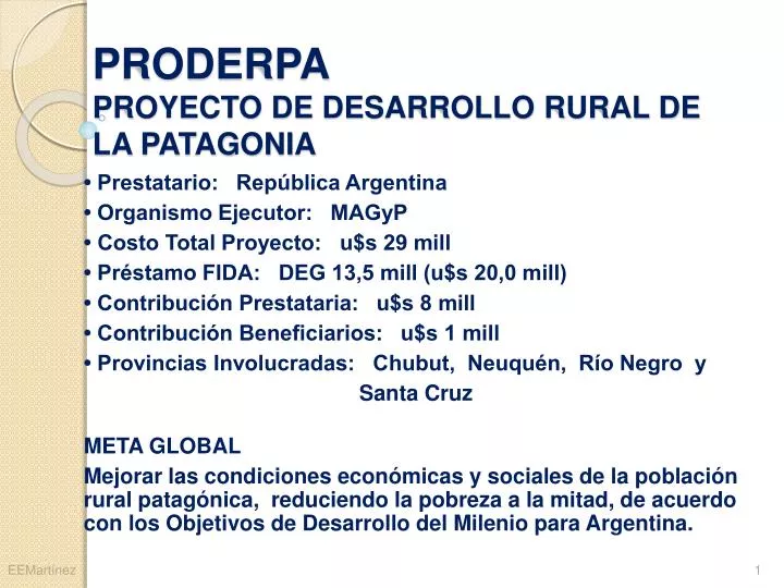 proderpa proyecto de desarrollo rural de la patagonia