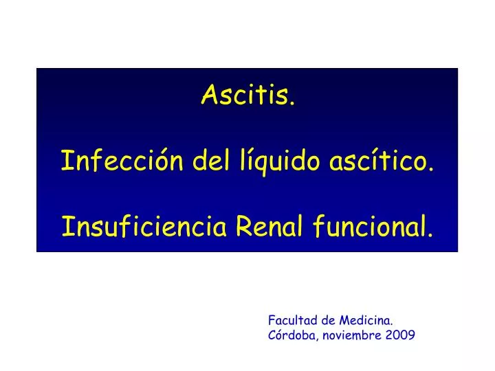 ascitis infecci n del l quido asc tico insuficiencia renal funcional