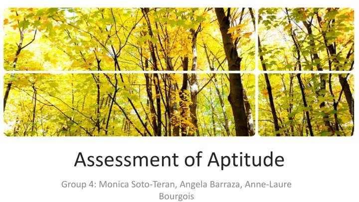 assessment of aptitude