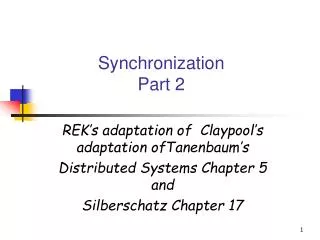 Synchronization Part 2