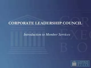 Introduction to Member Services