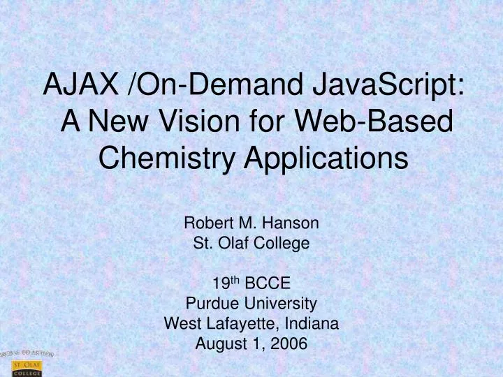 ajax on demand javascript a new vision for web based chemistry applications