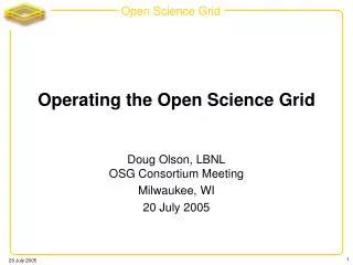 Operating the Open Science Grid