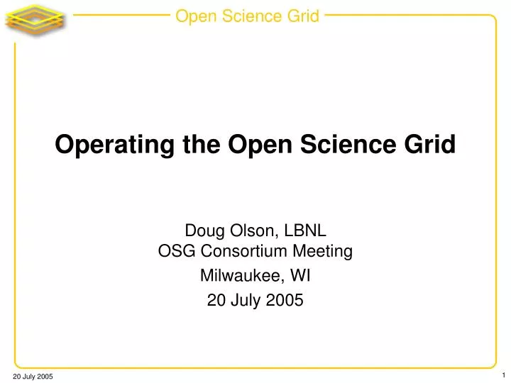 operating the open science grid