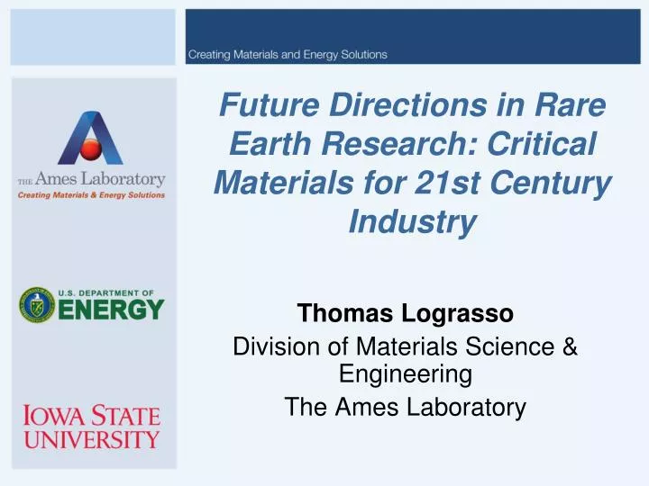 future directions in rare earth research critical materials for 21st century industry