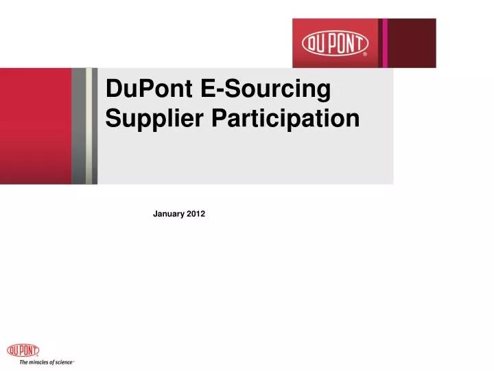 dupont e sourcing supplier participation