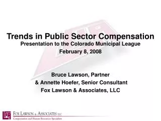 Trends in Public Sector Compensation