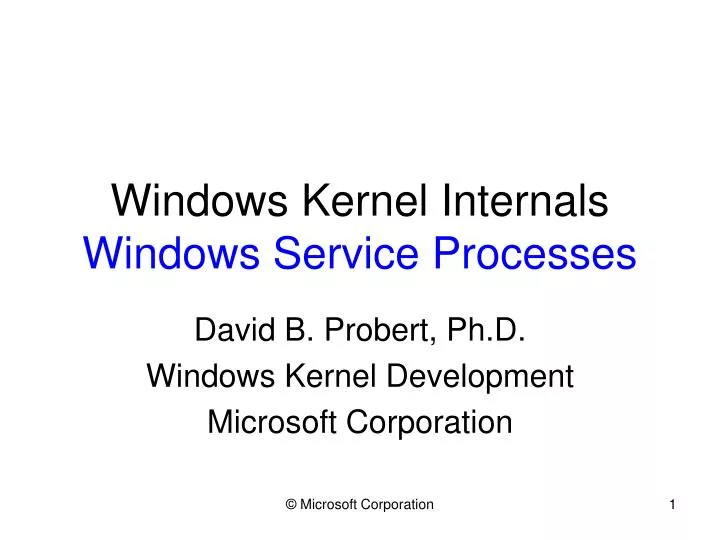 windows kernel internals windows service processes
