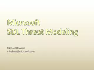 Microsoft SDL Threat Modeling