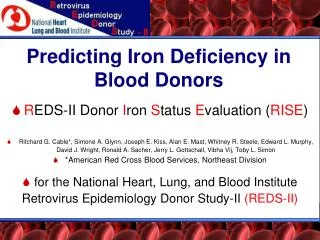 Predicting Iron Deficiency in Blood Donors