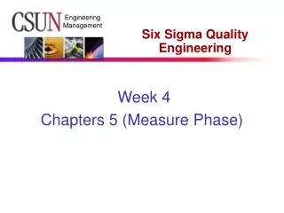 Six Sigma Quality Engineering