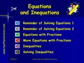 Equations and Inequations