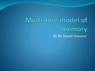 Multistore model of memory