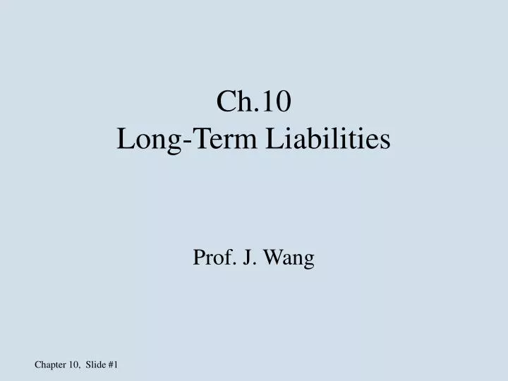 ch 10 long term liabilities