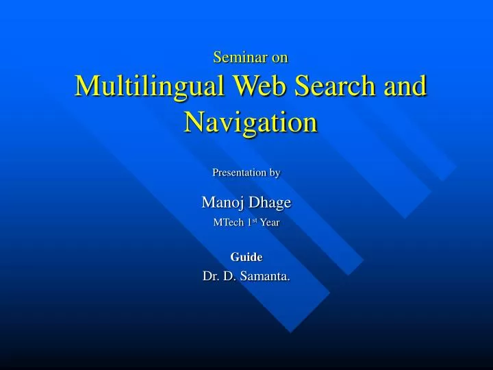 seminar on multilingual web search and navigation