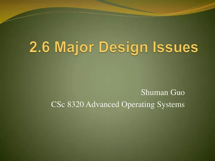 2 6 major design issues