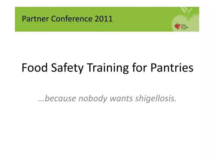 food safety training for pantries