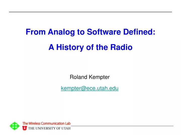 from analog to software defined a history of the radio